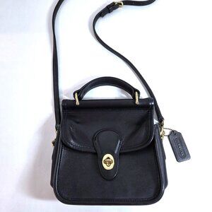 Vintage Coach Winnie Top Handle C7C-9023 Black Handbag Glovetanned Leather
